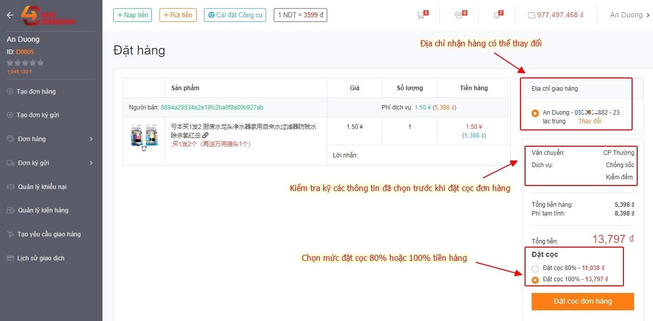 Hướng dẫn đặt hàng taobao Hướng dẫn đặt hàng taobao