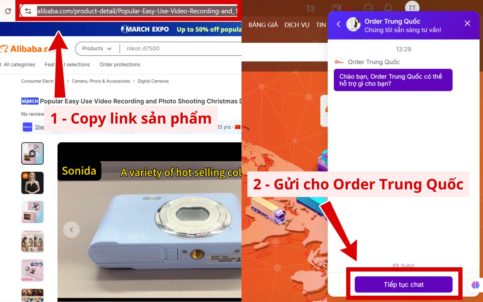 Cách mua hàng trên Alibaba qua dịch vụ của Order Trung Quốc