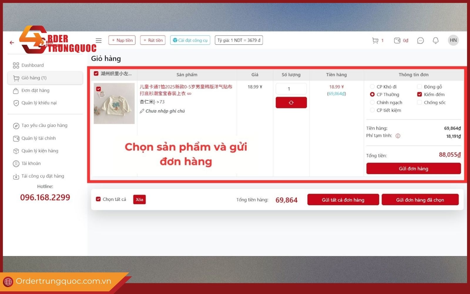 Tạo đơn đặt hộ hàng 1688com trên hệ thống