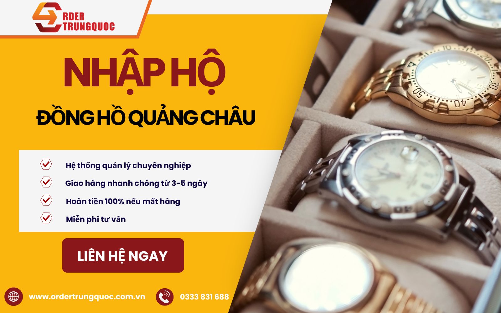Dịch vụ mua hộ đồng hồ Quảng Châu uy tín tại Order Trung Quốc